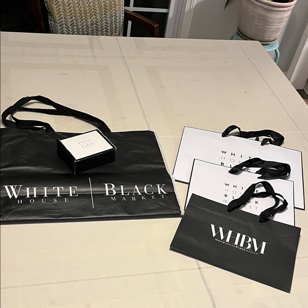 4 Collection Shopping Bags And 1 Small Box White House Black Market